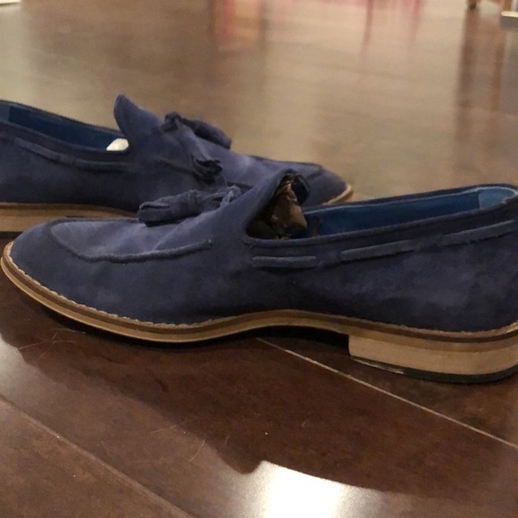 Peter Millar Suede Tassle Loafer Blue